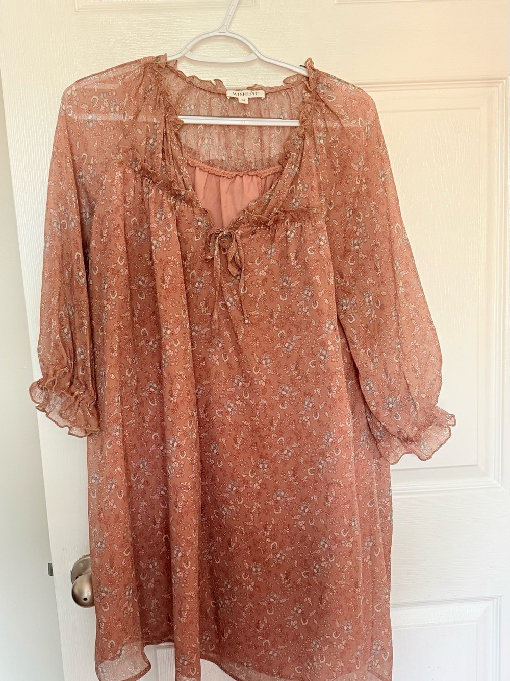 Wishlist Dusty Rose Floral Long Sleeve Dress
